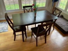 Solid Wood Dining Table with 4 Chairs