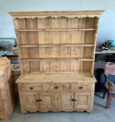 Pine Kitchen Dresser (Sometimes called a Welsh Dresser) with Open Plate rack