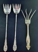 3 Assorted Sterling Silver Serving Forks
