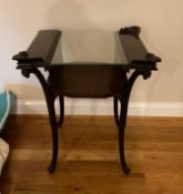 Pair of Mahogany Bijouterie Tables with Acanthus Accents