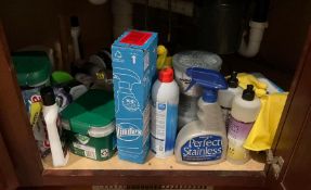 Cabinet Lot of Cleaning Supplies