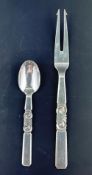 2 Georg Jensen Sterling Silver Serving Pieces in the Iconic Scroll Pattern