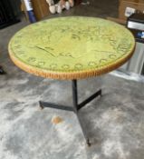 Round Side Table with Metal Base