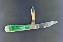 Case XX Trapper Knife Model 6299 1/2 with Smooth Emerald Green Bone Handle