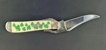 Case XX St Patrick's Day Edition Russlock with Smooth Bone Shamrock Pattern Model 61953
