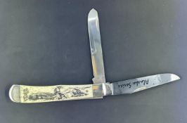 Case XX Trapper Alaska Series with Scrimshaw Smooth Bone Handle Model 6254