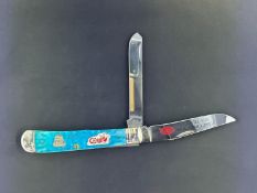 Case XX 2 Blade Trapper Knife with Highly Collectible Blue Jigged Bone Handle 2015 Christmas Edition