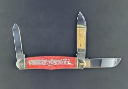 Case XX 2009 President's Tour Humpback Stockman Knife with Red Bone Handle