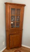 Amish Made Oak Corner Cabinet
