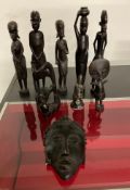 African Carved Figures and Tribal Mask
