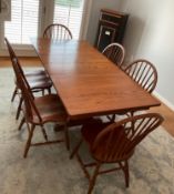 Amish Made Oak Dining Table with 5 Windsor Chairs