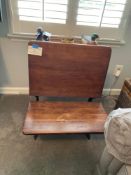 Antique Wood and Wrought Iron School Desk