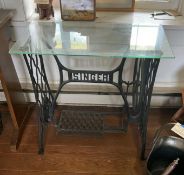 Cast Iron Singer Treddle with Glass Top