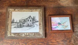 2 Framed Signed Art Pieces