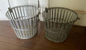 2 Galvanized Egg Baskets
