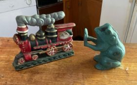 2 Vintage Cast Iron Door Stops