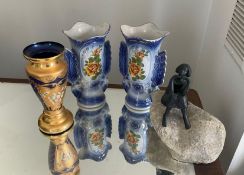 Pair of Vintage Hand Painted Vases