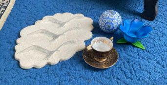 Vintage Tea Cup and Saucer with Mosaic Candle