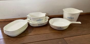 Blue Corn Flower and Sidekick Corning Ware