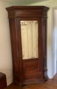 Antique Mahogany Corner Wardrobe with Mirror