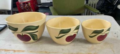 Set of 3 Watt Pottery Nesting Mixing Bowls