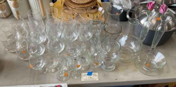 Assortment of Clear Glassware