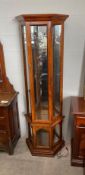 Lighted Wooden Curio Cabinet