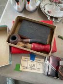 Vintage Pipe and Shaving Brush with Collectible Spoons