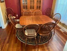 Windsor-Style Dining Table with 8 Spindle-Back Chairs