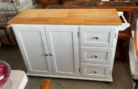 Drop-Leaf Kitchen Island/Cabinet