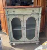 Accent Cabinet with Wire Mesh Door Inserts