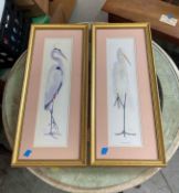 2 Framed Crane Prints