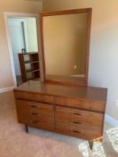 Mid-Century Modern Lowboy Dresser with Mirror