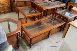 5-Piece Mid-Century Modern Living Room Set with Woven Caned Lower Shelves