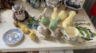 Group of Decorative Bird Decor