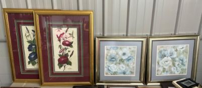 Group of 6 Floral Themed Framed Prints
