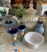 Pair of Old Tupton Ware Ceramic Vases with Other Decorative Items