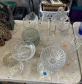Large Assortment of Clear Glassware