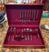 Stainless Steel Flatware Set in Wooden Case
