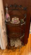 Folding Metal Garden Shelf with Contents