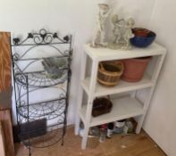 3-Tier Garden Shelf with Garden Decor