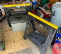 3 Plastic Sawhorses with Craftsman Toolbox/Tote