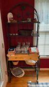 Wrought Iron and Wood Baker's Rack