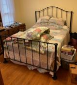 Wrought Iron Bedframe with Mattress, Boxspring and Bedding