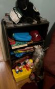 Bookshelf with Collectibles and Games