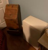 Vintage Tater and Onion Bin with Wicker Hamper