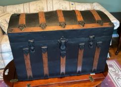 Vintage Victorian Dome Top Steamer Trunk