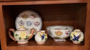 Ceramic Teapot Set with Decorative Serving Pieces