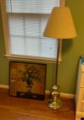 Brass Floor Lamp with Picture