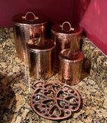 Copper Cannister Set with Trivet